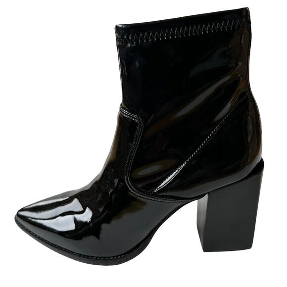 Steve Madden Boots Aroma Black Patent Leather Western Ankle Boot Women's Size 6 - Picture 1 of 10